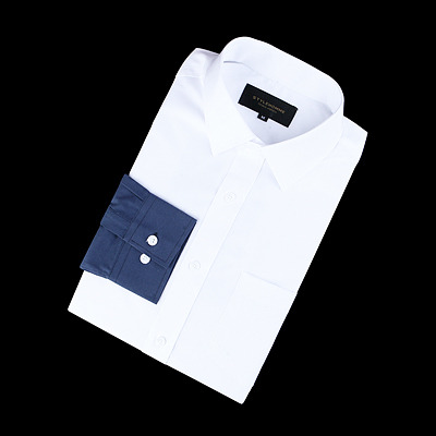 86345 - 소매배색 셔츠(White Blue/95,100,105)