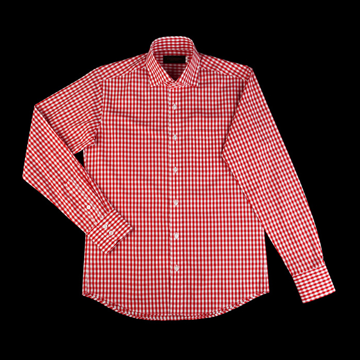 89040 TOM 깅엄체크 프리미엄 셔츠 (Red)
